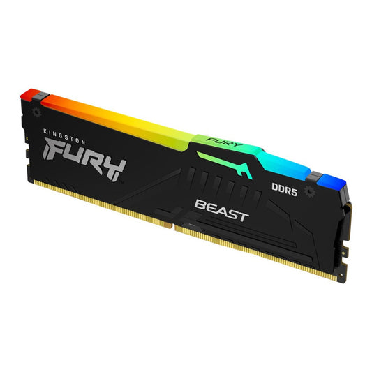 Kingston FURY Beast RGB schwarz UDIMM 32GB Kit, DDR5-6000, CL36-44-44, 1RX8